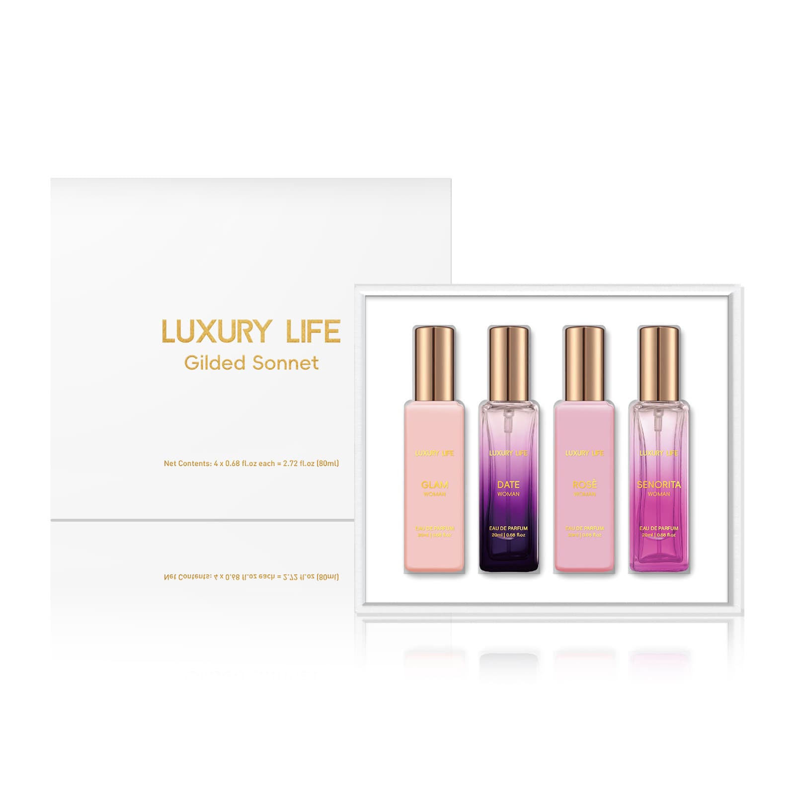 Cross-border New Luxury Lifestyle Perfume Gift Set 4-Pack Christmas Gift Men's and Women's Perfume Spray 20ml