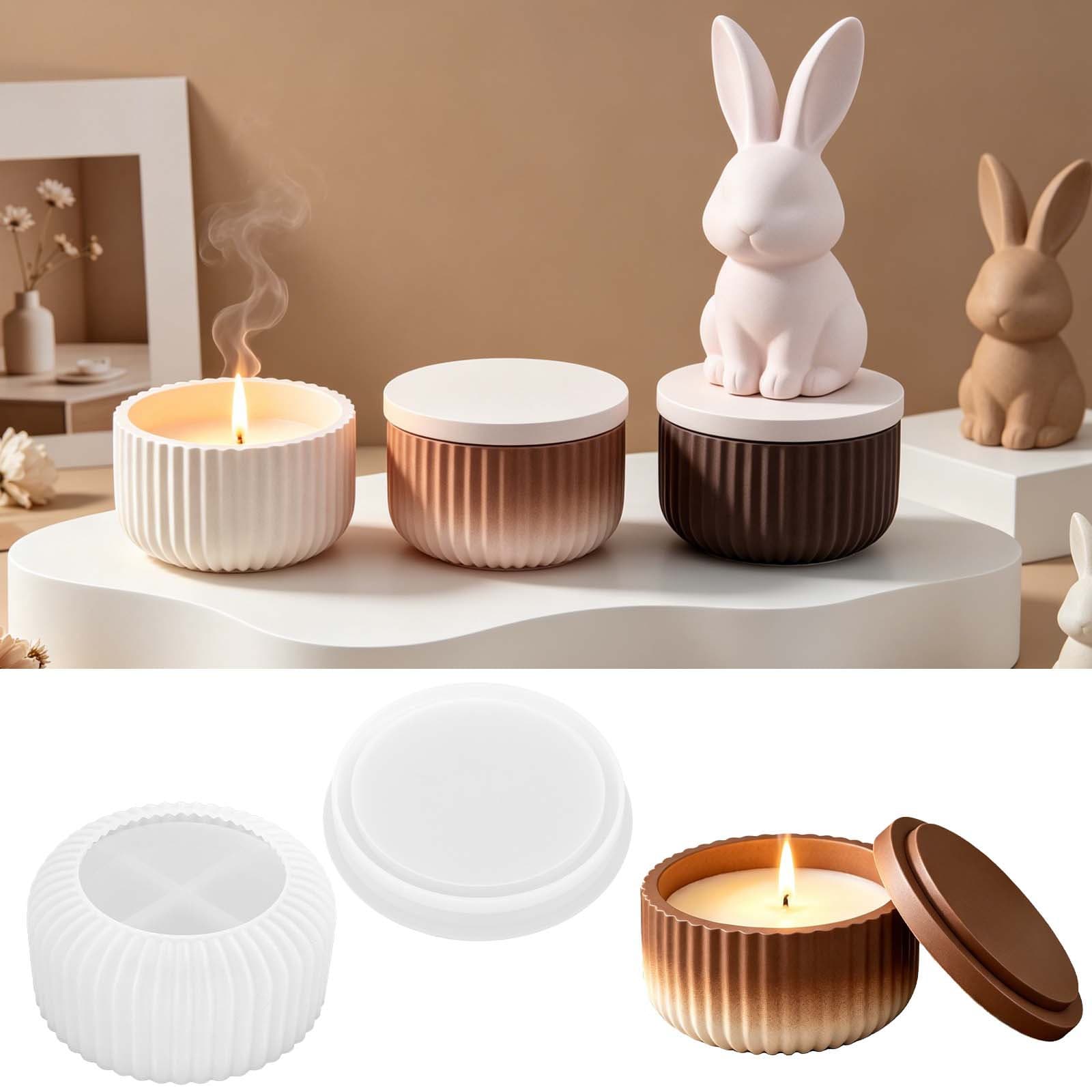 Pangyaya Round Storage Bowl Silicone Mold DIY Crystal Epoxy Glossy Striped Storage Jar Plaster Ornament Mold