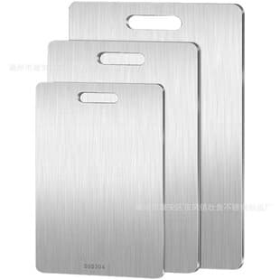 Wholesale Custom Stainless Steel Cutting Board, Dual-Side Chopping Board, Thickened Anti-Mold Kitchen Board, Household Rolling Pin Chopping Board, Thawing Board