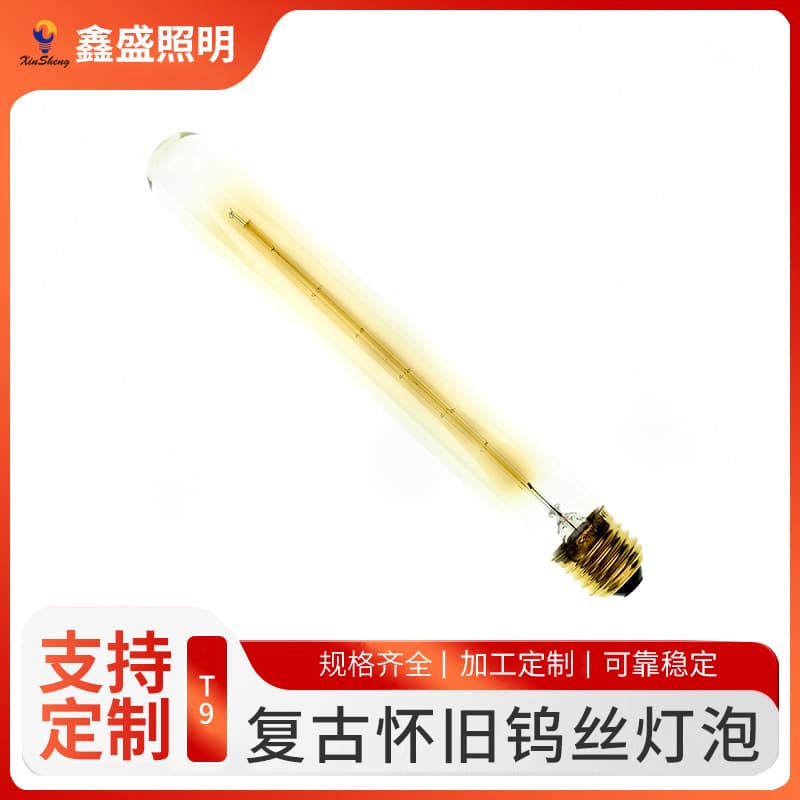 T220 Straight Filament Style Creative Artistic Decoration Edison Bulb Retro Vintage Tungsten Bulb
