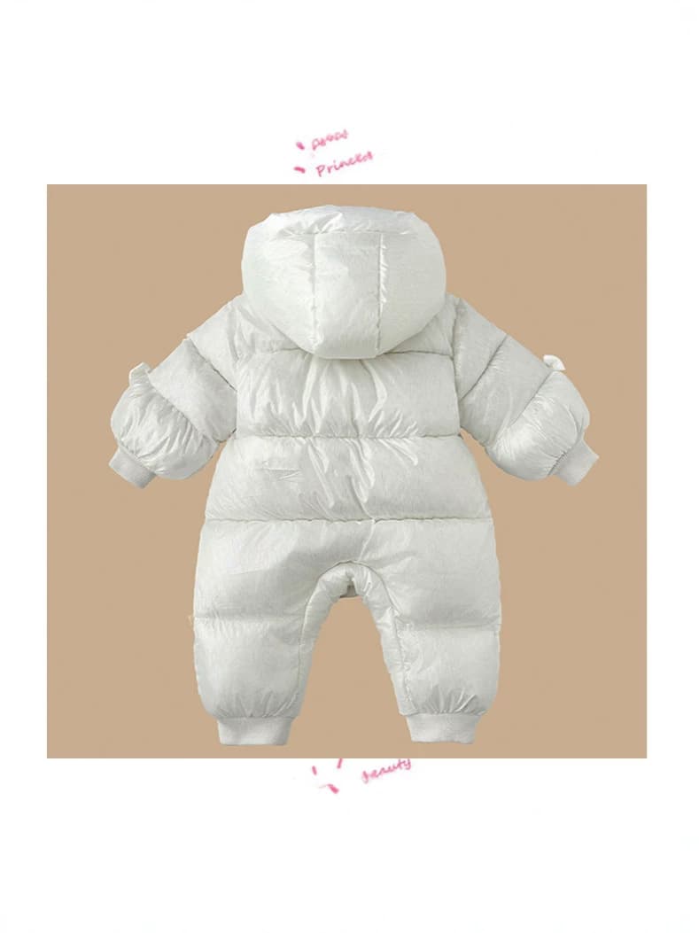 Baby Romper for Fall/Winter, Fleece-Lined and Thickened, Newborn Down-Infused Cotton Suit, Crawling Outfit, Outdoor Wrap Suit