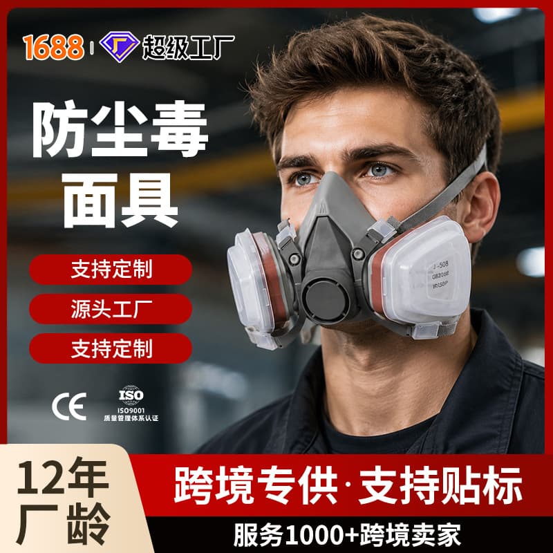 6200 half-face gas mask spray paint decoration grinding dust-proof grinding mask pesticide chemical dust-proof gas mask