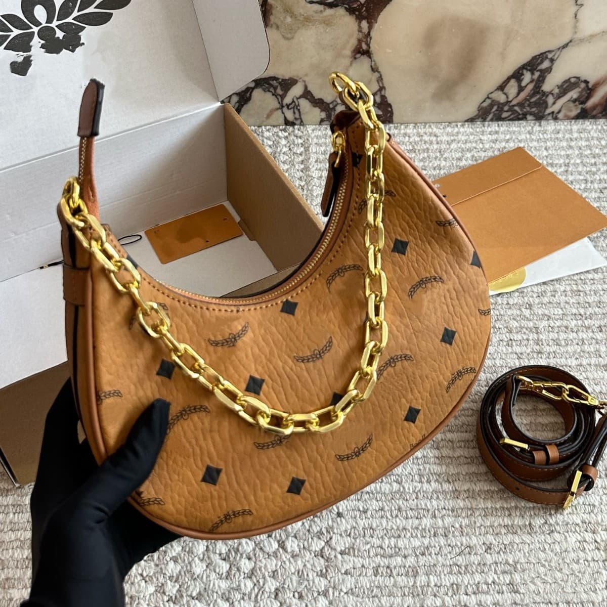 MC Bag Women's Bag Shoulder Bag Underarm Bag Commuter Horn Bag Crescent Bag Handbag Women's Bag Summer