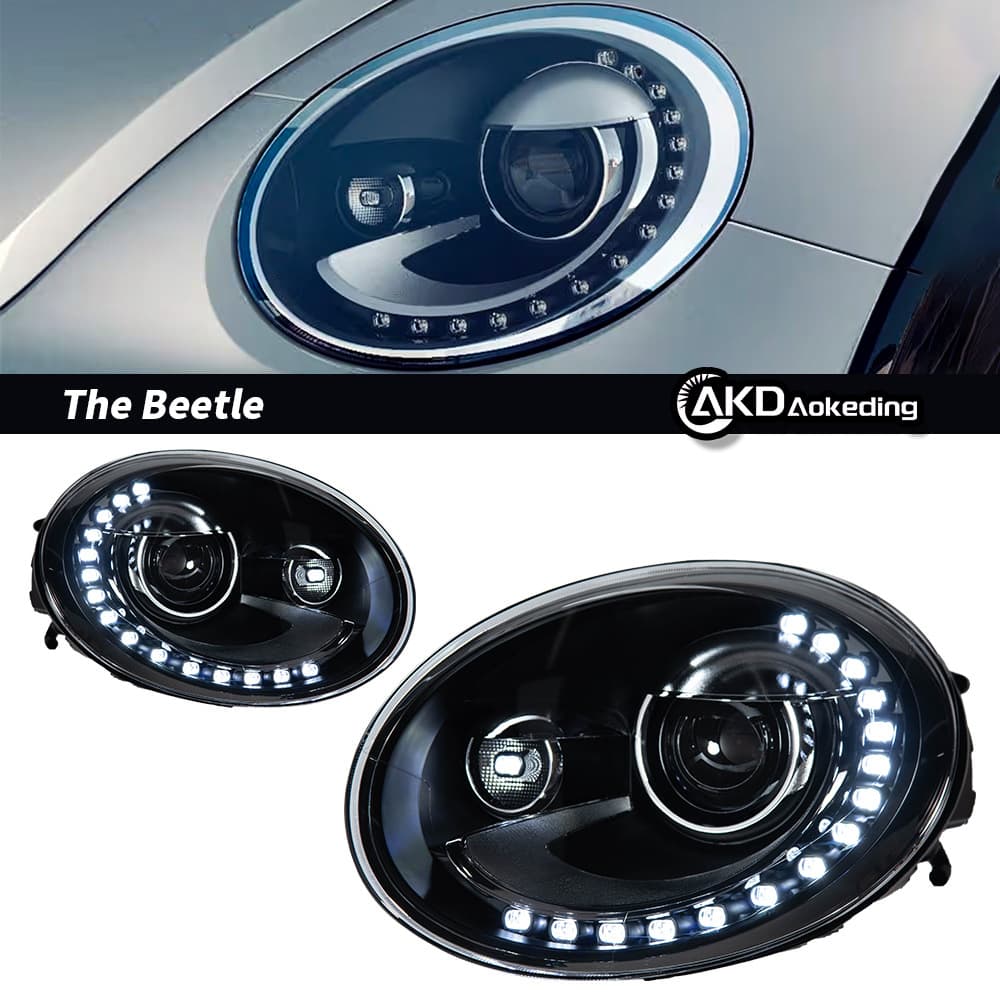 For 13-18 Volkswagen Beetle Headlight Assembly Modified LED Lens Headlight Daytime Running Light Turn Signal