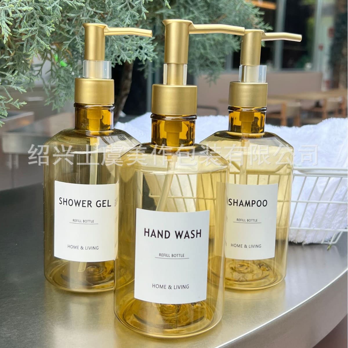 Hand sanitizer replacement bottle 500ml gold coffee color commercial bathroom shampoo conditioner lotion refill bottle