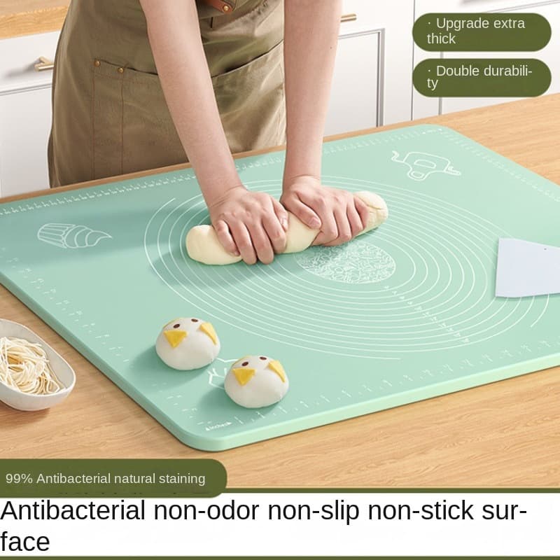 Household easy-to-store silicone kneading mat, thickened dough rolling mat, food-grade non-stick work surface, large baking mat