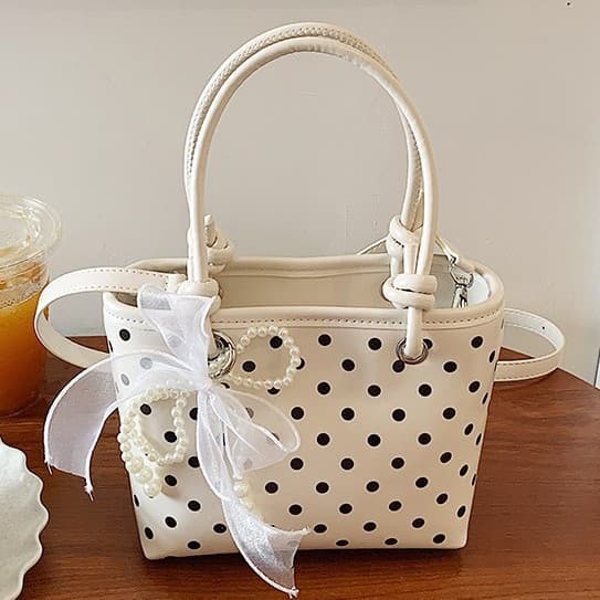 2026 New Korean Summer Handbag Small Tote Bag for Women Premium Polka Dot Niche Pillow Bag Shoulder Crossbody Bag