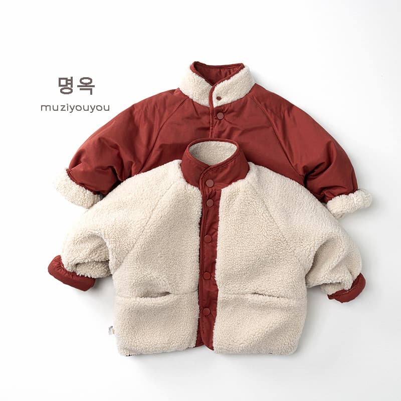 Children's personalized reversible cotton coat winter new style boys and girls Korean style velvet thickened warm clothes trendy