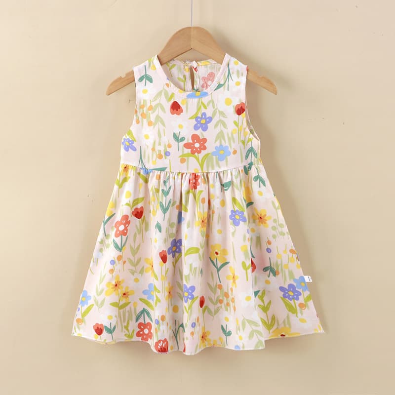 New Style Suspender Dress Children's Dress Girls Cotton Silk Dress Princess Dress Vest Dress Baby Girls Home Sleep Dress
