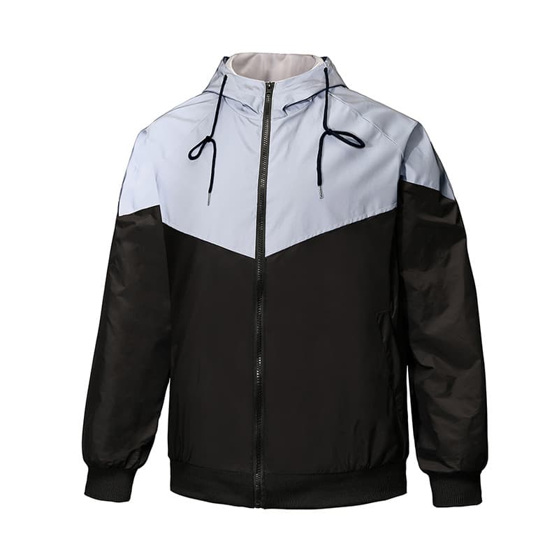 EU Size Export Stitched Reflective Jacket for Men, Sports Night Running Hooded Stitched Large Coat, Windbreaker & Waterproof Jacket