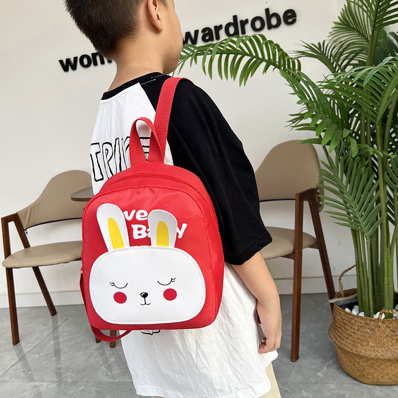 Children's Backpack for Girls Ages 1-3-5, Canvas Cute Cartoon Double Shoulder Bag, Toddler Kindergarten School Bag
