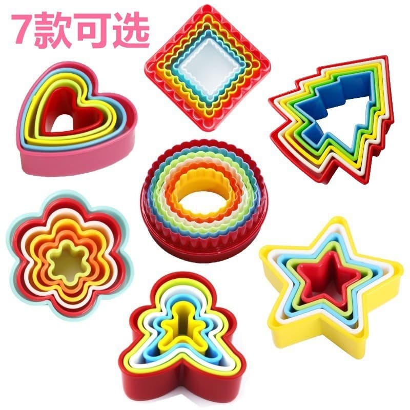 Halloween Series Plastic Cookie Cutter Set 5-6 Pieces Plastic Cookie Molds Fruit Vegetable Cutter