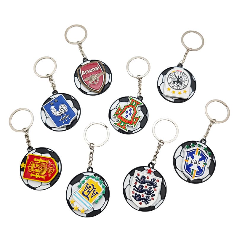 Rotatable Football Pendant Real Madrid World Cup Barcelona Chelsea Souvenir Club Team Keychain Wholesale