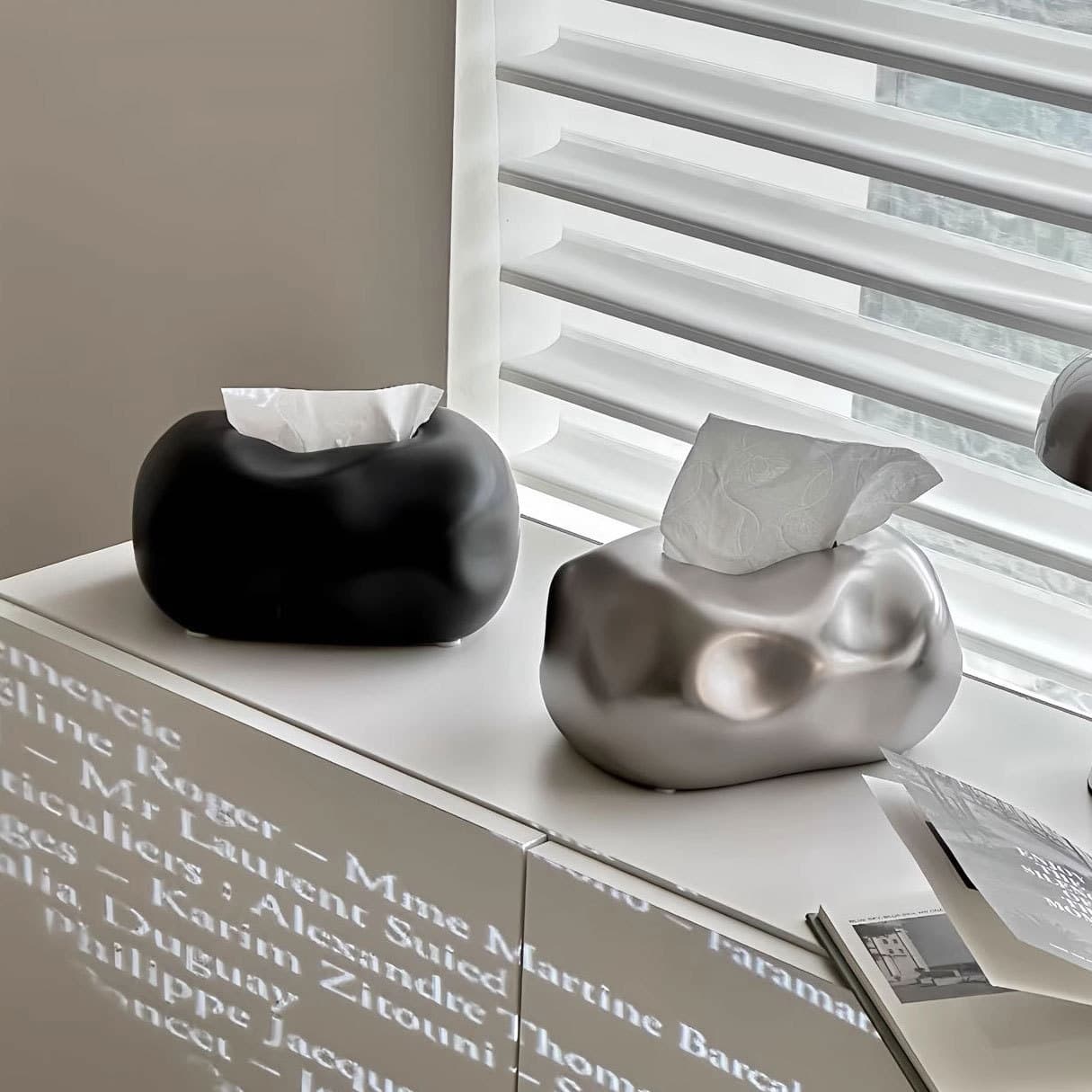 Ins Cream Style Tissue Box, High-End Living Room Coffee Table Decorative Napkin Box, Creative Ornament