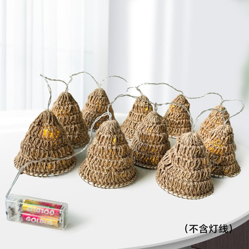 New B&B Hotel Jute Rope Lamp Shade, Nordic Creative Woven Pendant Light Bohemian Style Hanging Ornament