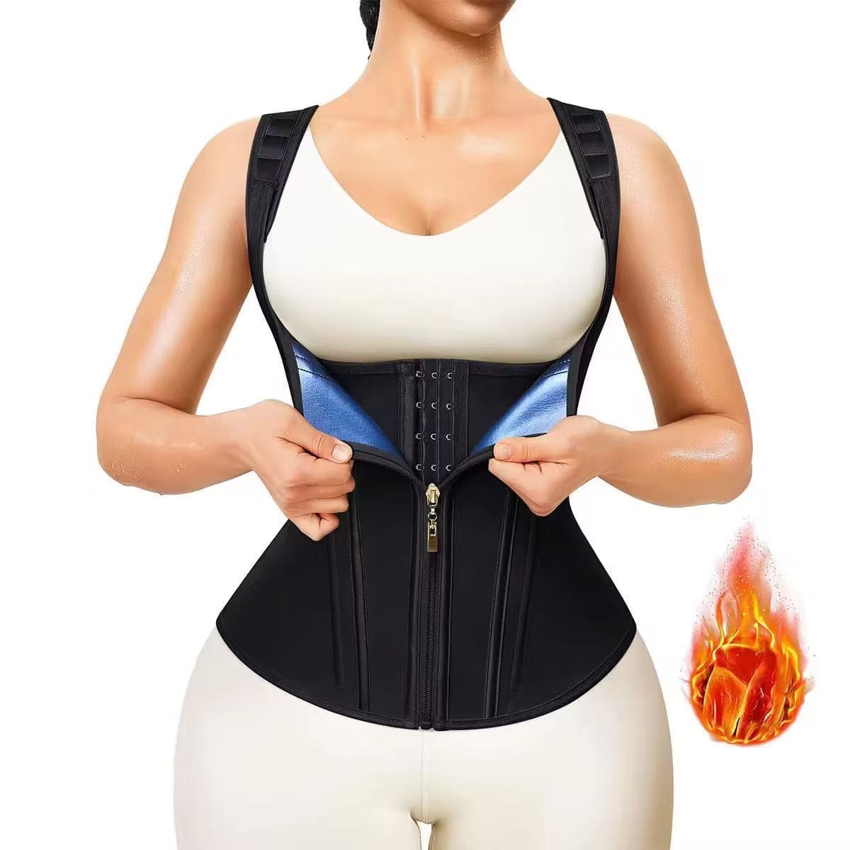 Cross-Border Hot Selling Women's Shapewear Sweat Sports Top, Tummy Control Waist Slimming Shaping Vest, Chest Support Casual Shapewear