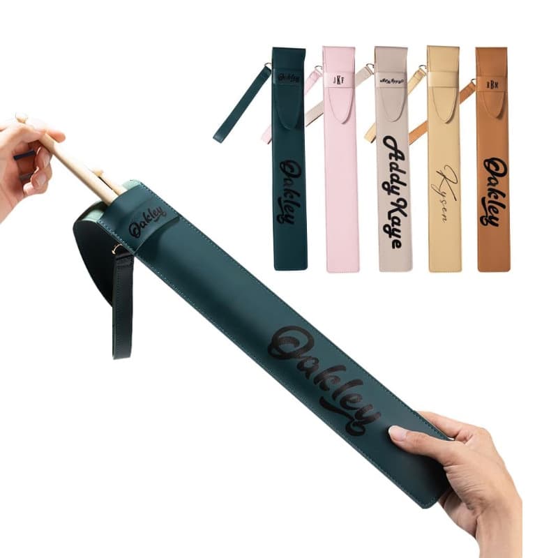 Drumstick Bag with PU Waterproof Leather, Personalized Drumstick Holder and Carry Handle