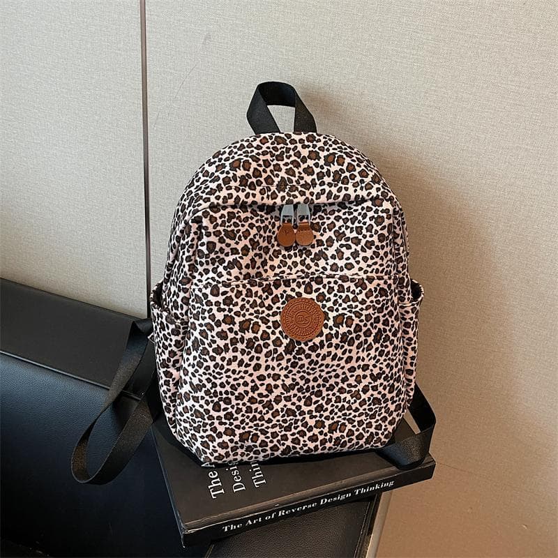 Small Leopard Print 2025 New Backpack Versatile Casual Travel Backpack High-end Fashion Casual Ladies School Bag