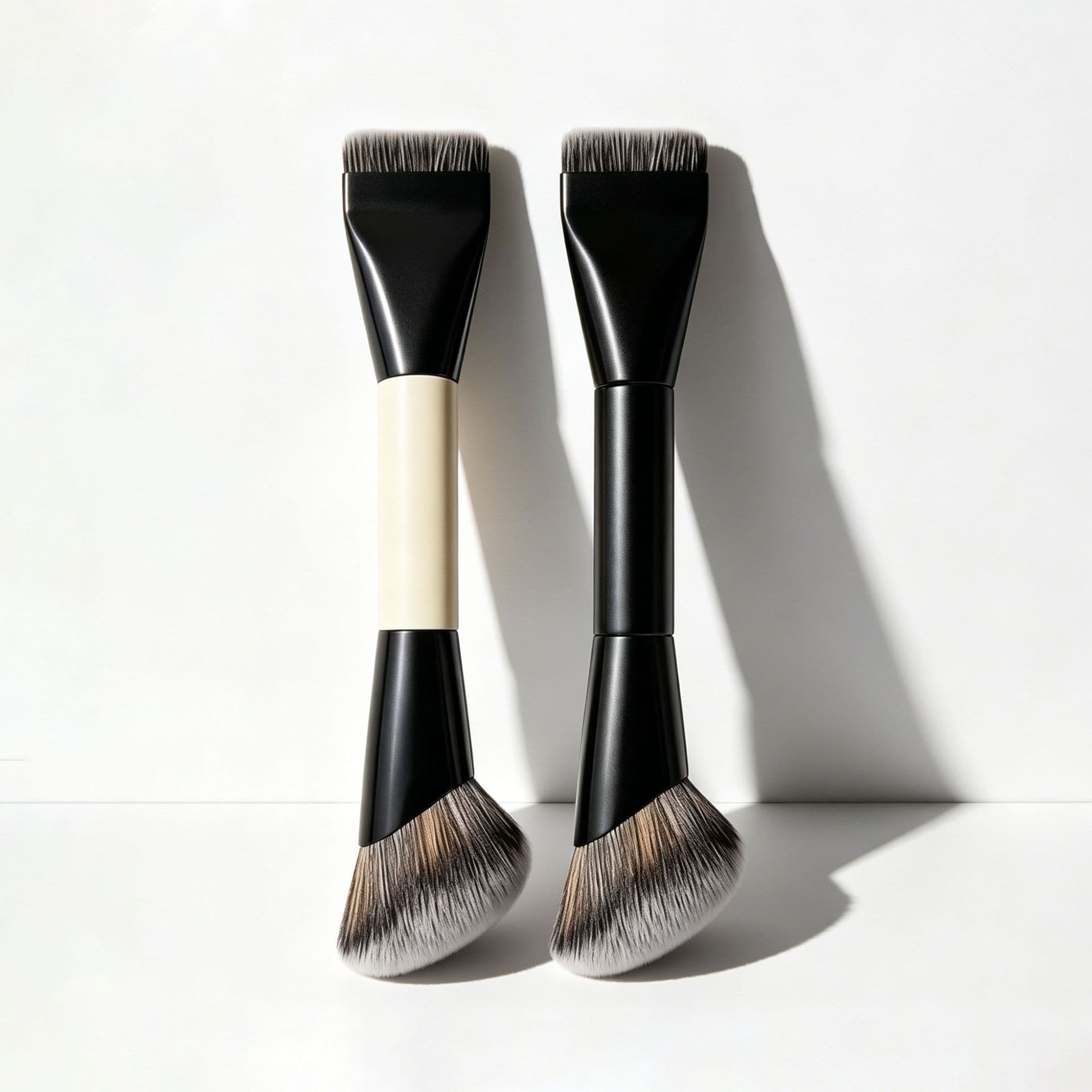Single Dual-Ended Makeup Brush Set Includes Blush Brush, Foundation Brush, Flat Foundation Brush, Makeup Tools, Beauty Tools