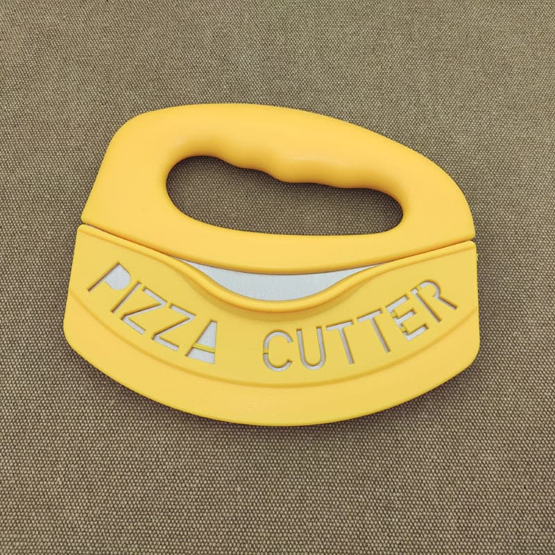 Half-round hand-press pizza cutter, stainless steel with protective sleeve, multi-purpose pizza cutter, Amazon half-round jiggly knife
