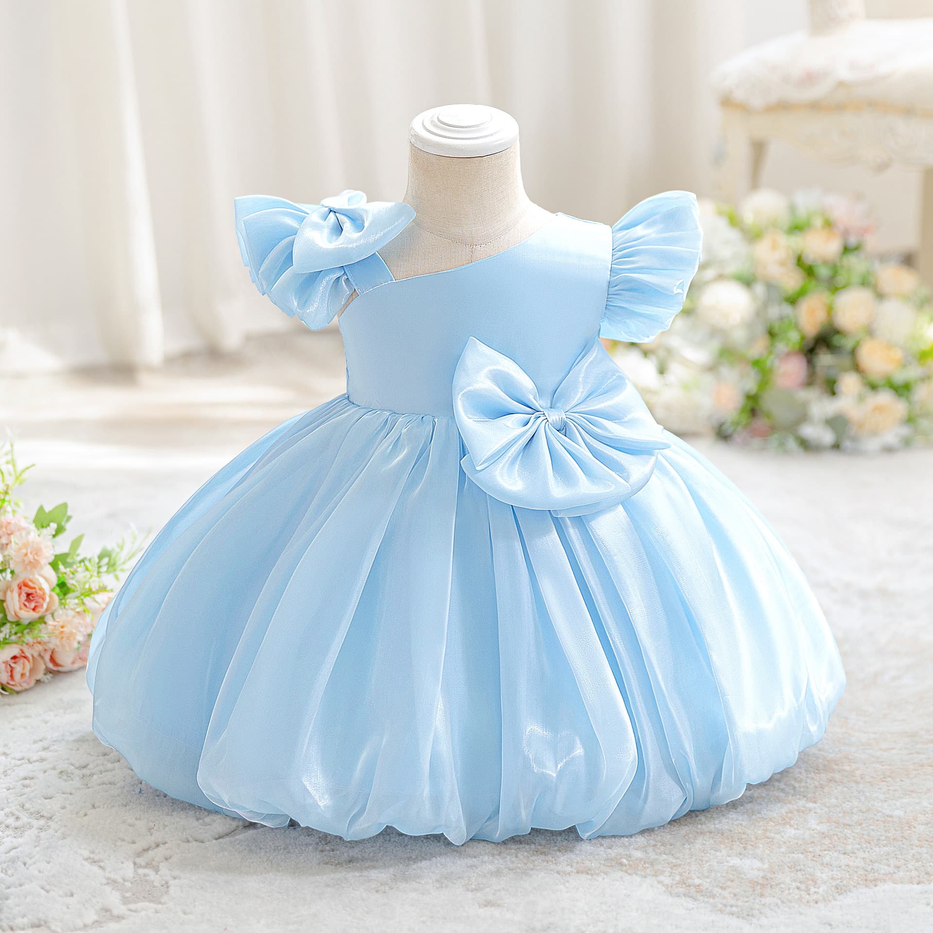 Cross-border Amazon Kids Flower Girl Dresses Tutu Birthday Princess Dress