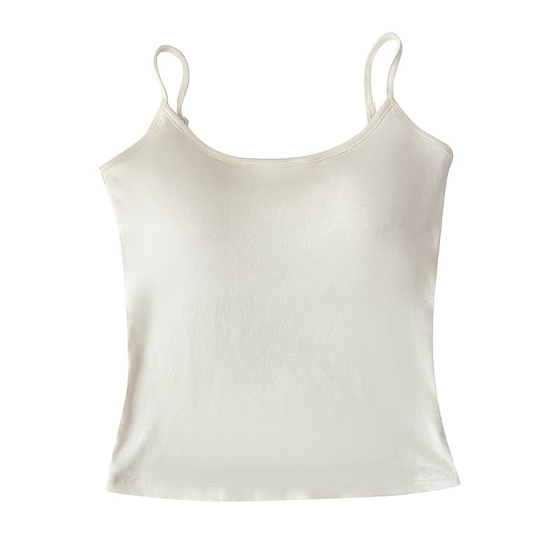 Women's Summer Camisole with Padded Cups, Push-Up Effect for Fuller Bust, Backless Design, Layering or Outerwear, Sexy Style