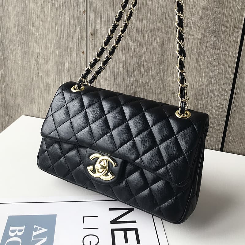Genuine Leather Crossbody Bag for Women Premium Cowhide Handbag 2024 New Style Fashion Chanel-Style Quilted CF Chain Bag