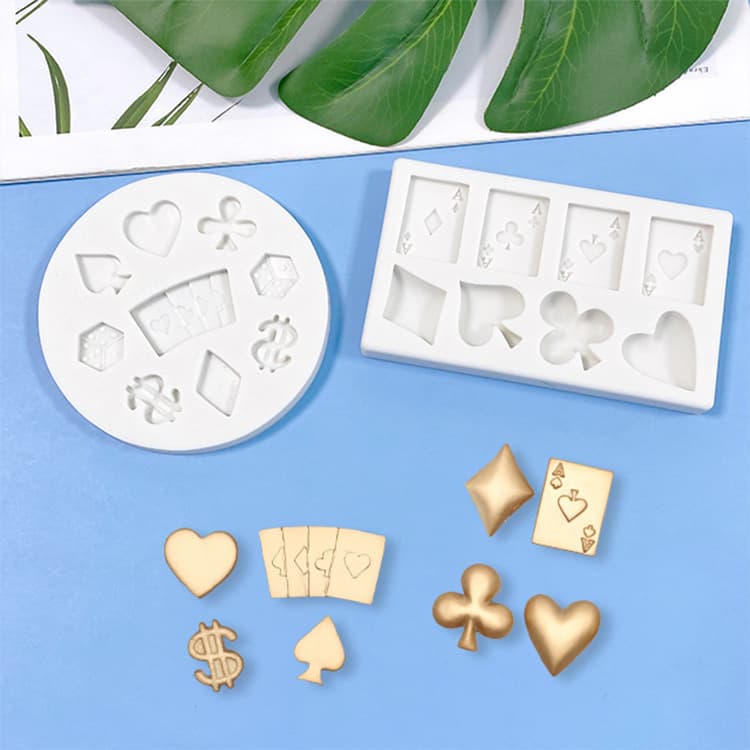 Entertainment playing cards chocolate baking cake decoration fondant mold diy crystal glue poker your school mold