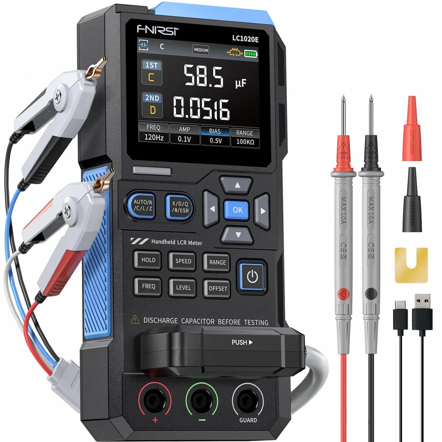 FNIRSI LC1020E  capacitor tester lcr meter  Component Detect