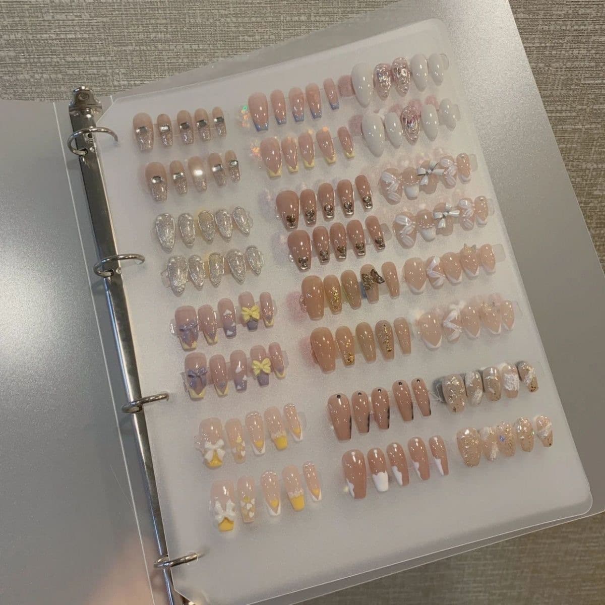 Storage Album Color Card Sample Tool Collection Frame Frosted Wearable Nail Album Wholesale Transparent Nail Art Book Display Style