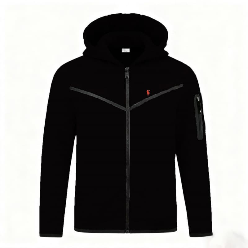 Autumn/Winter Small Horse Season Embroidered Casual Hoodie 2026 Cross-Border Wholesale Fleece-Lined Zip-Up Hoodie Jacket Men's Fashion