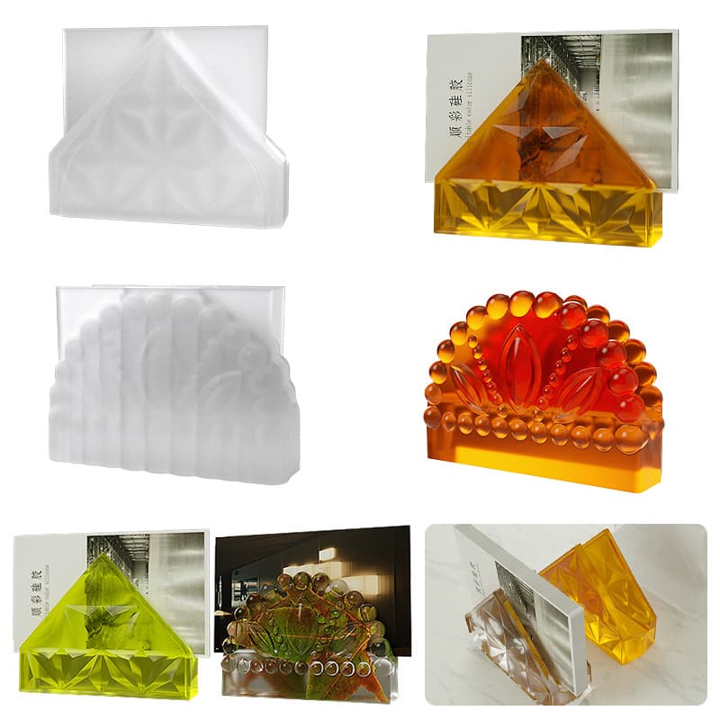 Crystal glue storage box grinding tool vertical European style embossed tissue storage box business card holder photo holder silicone mold