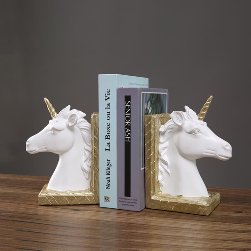 Creative Unicorn Bookend Ornament Home Decoration Office Desktop Bookshelf Book Support Decorative Craft