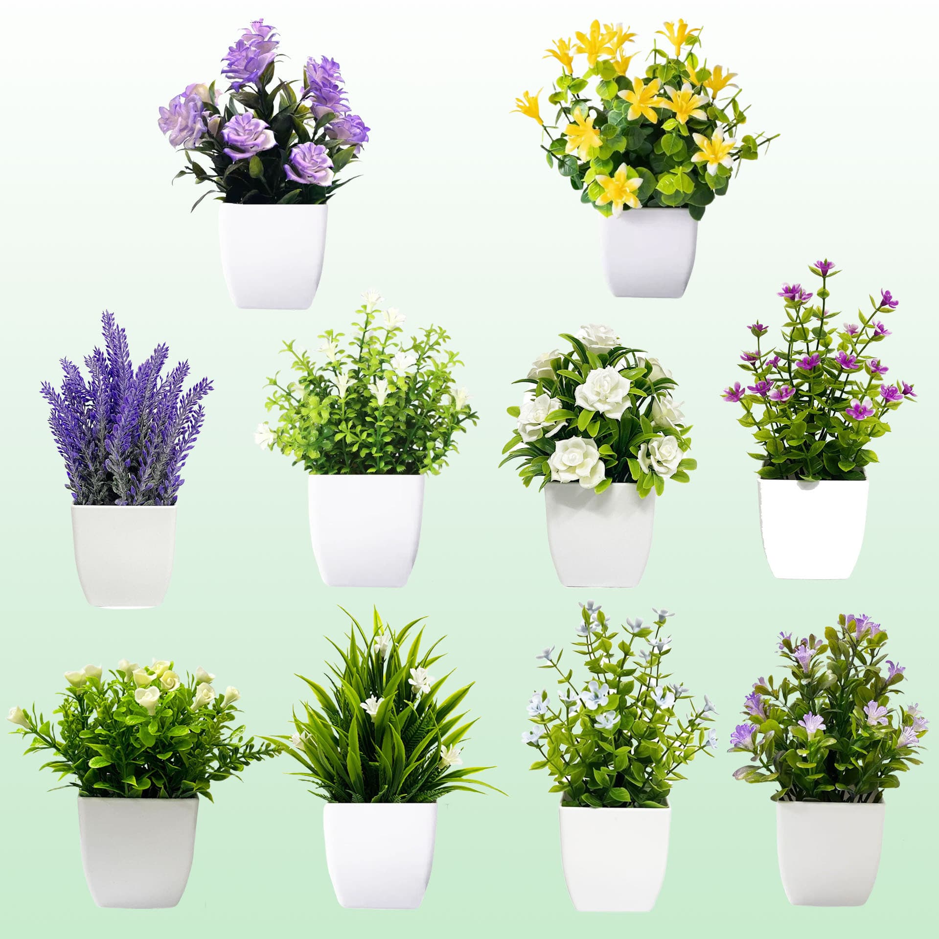 Cross-Border Hot Selling Artificial Plant Fake Plant Greenery Indoor and Outdoor Decoration Plastic Potted Eucalyptus Small Potted Plant