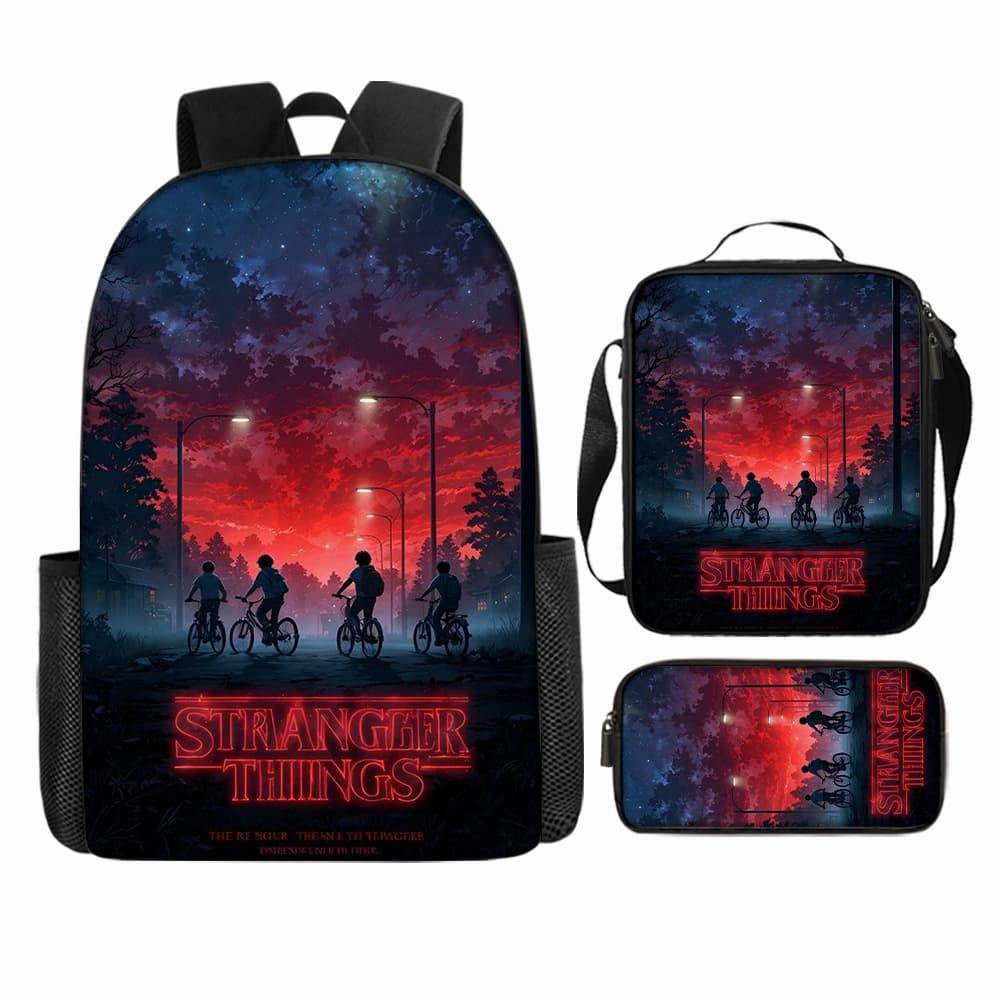 Amazon New Stranger Things 5 Student Backpack Kids Bag Crossbody Pencil Case