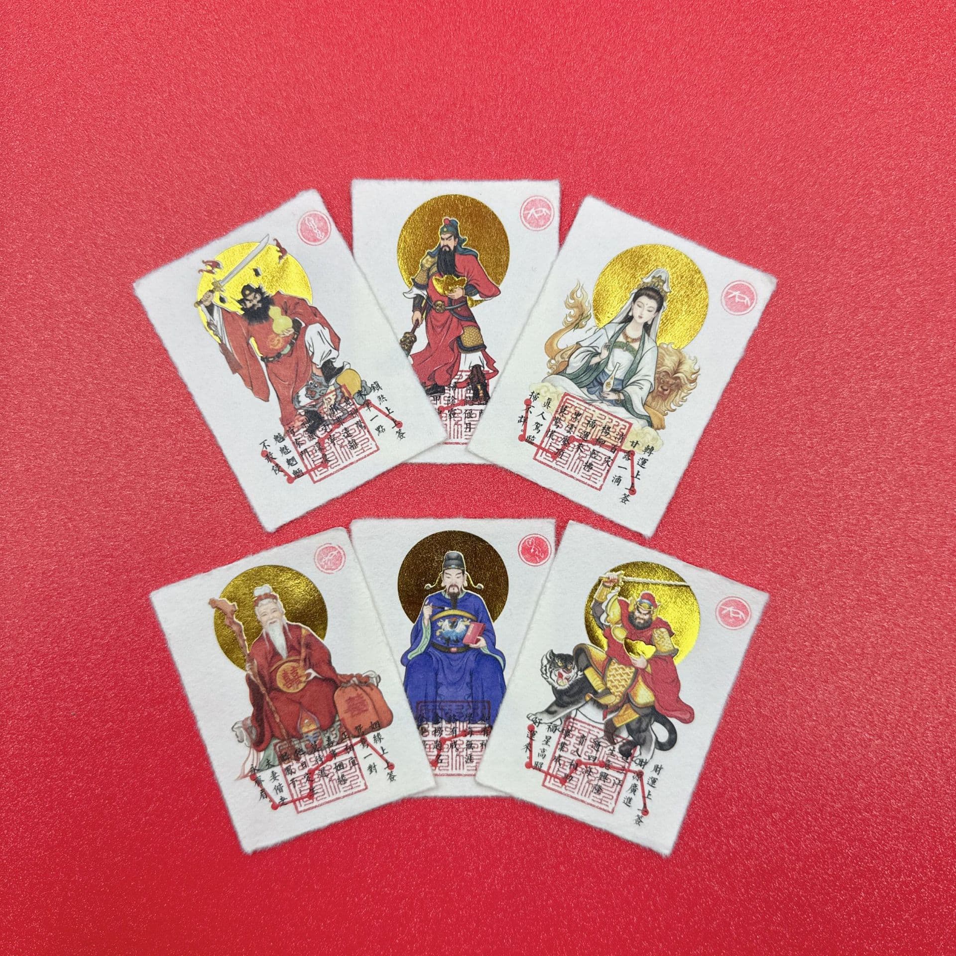 Xiaohongshu New Version Wen Chang & Yue Lao & Zhao Wealth God & Zhong Kui & Guan Di & Guanyin Phone Sticker [Processed]
