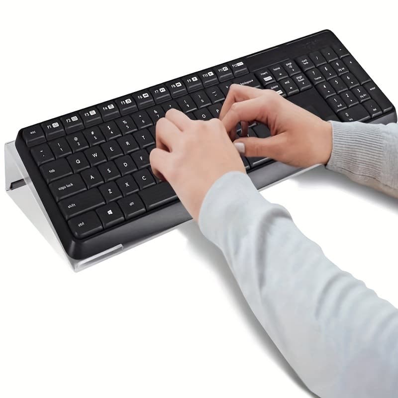 [Office Essential] New Black Transparent Keyboard Stand for Ergonomic Typing and Anti-Slip Grip