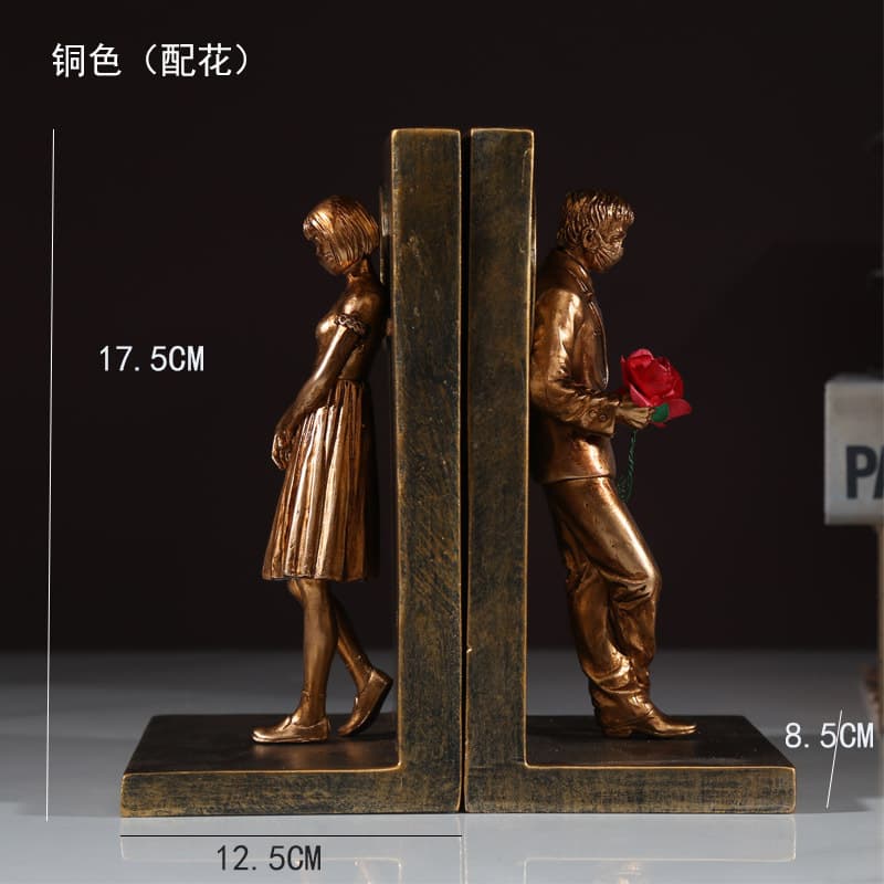 New Modern Creative Ornament Gift Home Bookshelf Decor Nordic Study Desk Couple Bookend Decoration