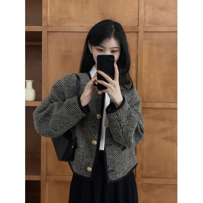 Chanel Style Coat Women's French Style Retro Spring and Autumn High-end vintage Short Jacket Cardigan Top Autumn and Winter