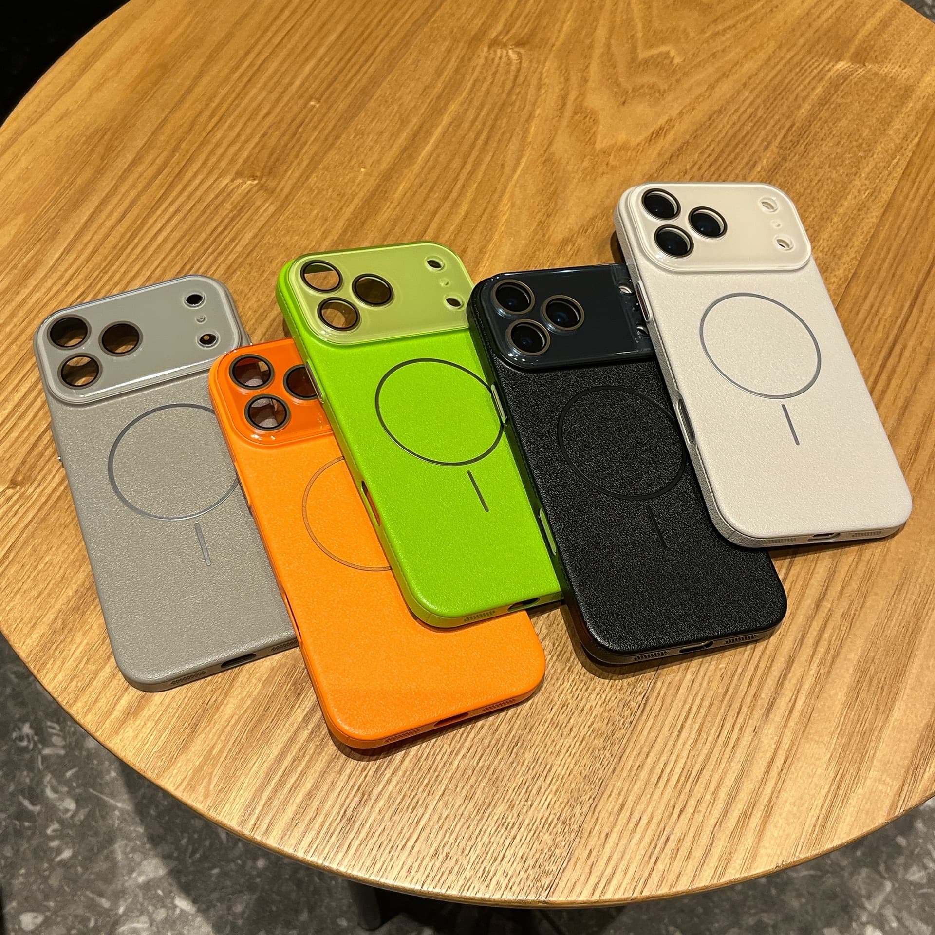 Crystal lens litchi pattern PC case suitable for iPhone16pro max Apple 17 mobile phone case 14/15 high-end