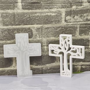 X1335 Cross Hollow Desktop Decoration Cement Plaster Mold DIY Silicone Mold