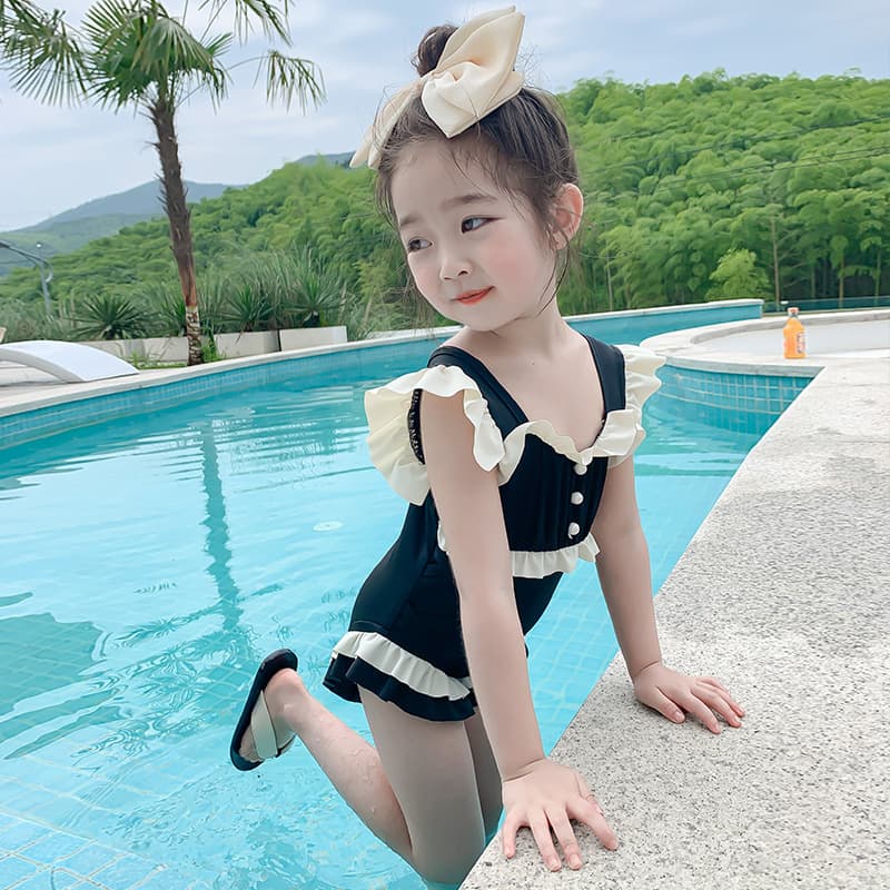 New stylish girls' swimsuit, trendy little princess one-piece swimwear for baby girls