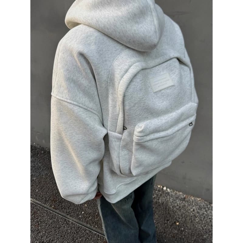 Unique 3D Backpack Design Cardigan Hoodie for Men – Autumn Casual Couple Versatile Short Jacket