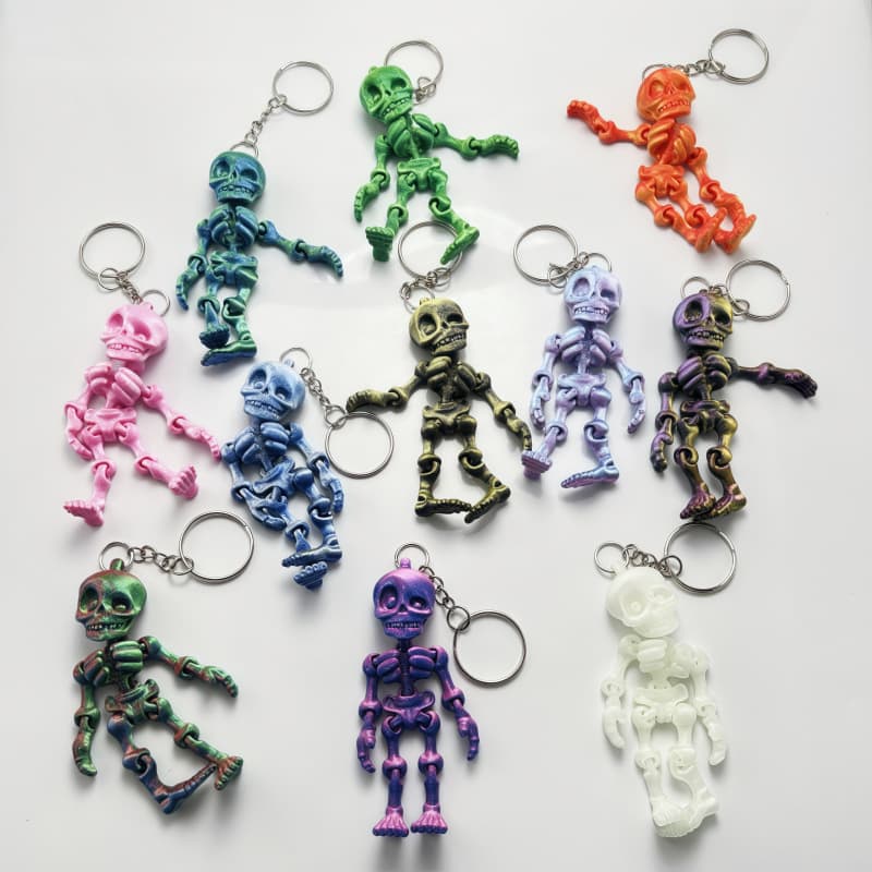 3D printing creative skull keychain pendant backpack bag hanging buckle student Halloween toys small gifts wholesale