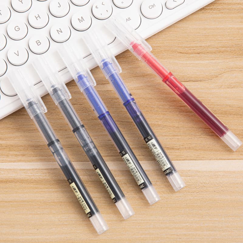 Direct Liquid Ink Gel Pen, Quick-Drying Large Capacity Rollerball 0.5mm, Student Needle-Point Red Pen for Exam Practice, Office Signature Pen