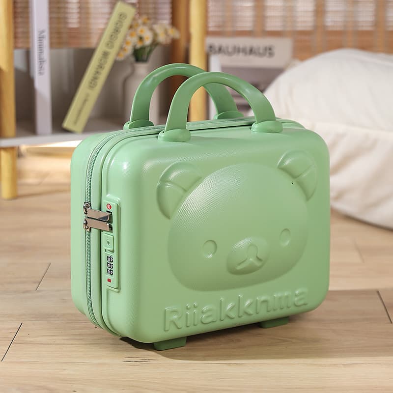 Factory Direct Cute Bear Password Carry-on Small Suitcase for Women Lightweight Mini 14-inch Travel Luggage