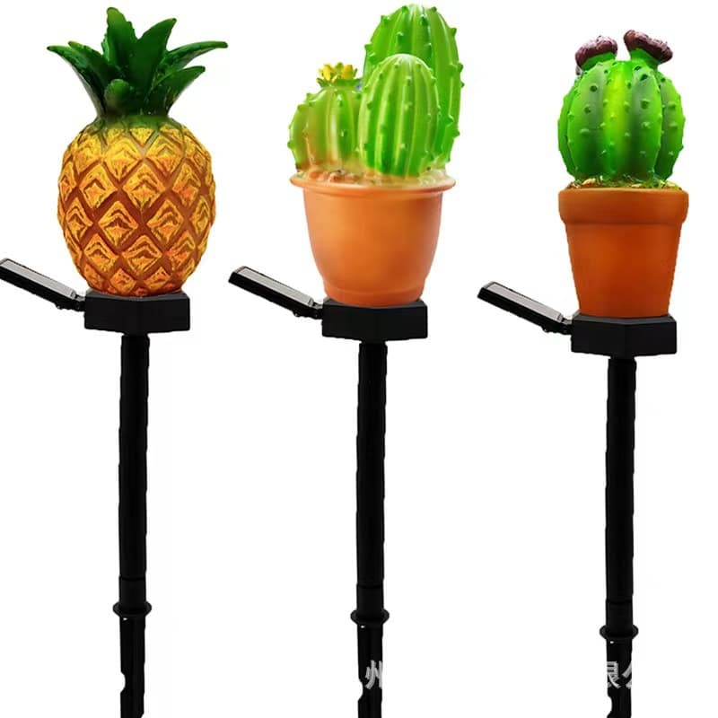Cross-border outdoor solar cactus solar pineapple ground lights courtyard lawn garden ground lights