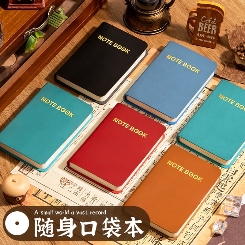 Kaba Bear New Leather Pocket Notebook Portable Mini Thick Notepad for Recording
