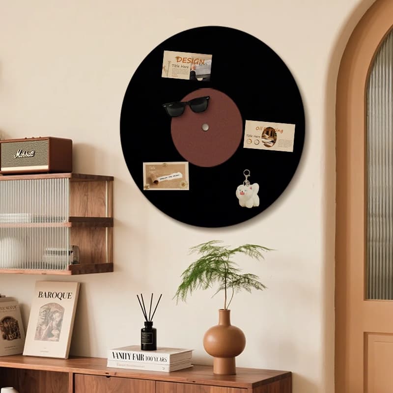 Vinyl record felt board, no-drill felt wall sticker, photo wall, retro classic bar atmosphere wall decoration