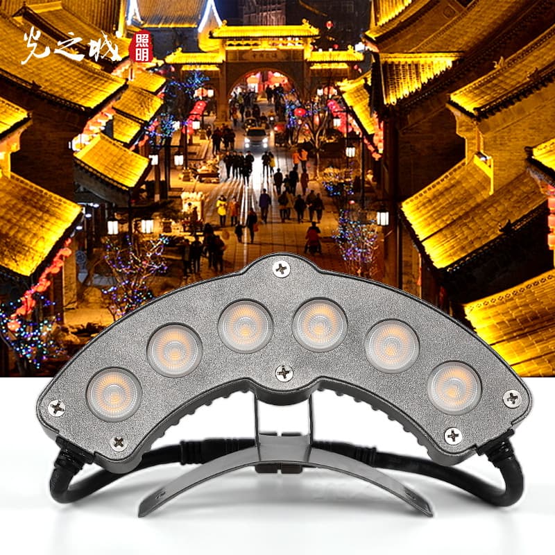 LED Corrugated Tile Light Outdoor Roof Ancient Building Waterproof Crescent Lighting Engineering Solar Tile Light Factory Wholesale